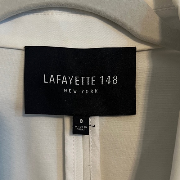 Lafayette 148 New York White Blazer with Black Accents - Picture 2 of 4